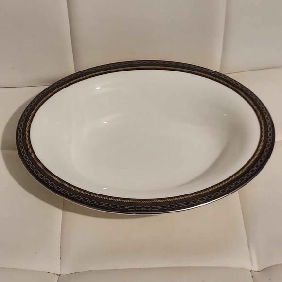 Wedgewood + Vera Wang With Love Noir Gold & Platinum 10" x 8" Serving Bowl w Tag - Picture 2 of 5
